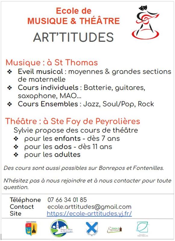 Flyer de l'école ART'TITUDES