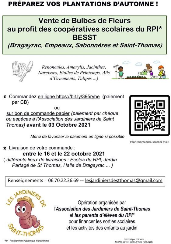 Téléchargement affiche de la vente de bulbes