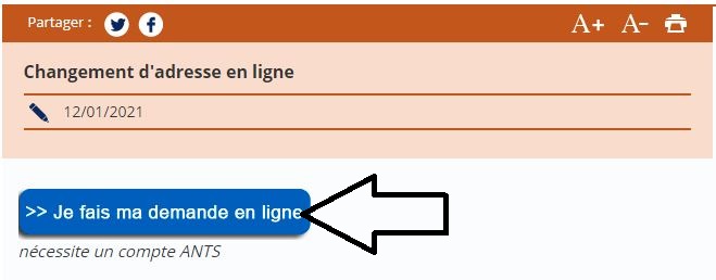 bouton de connexion ANTS