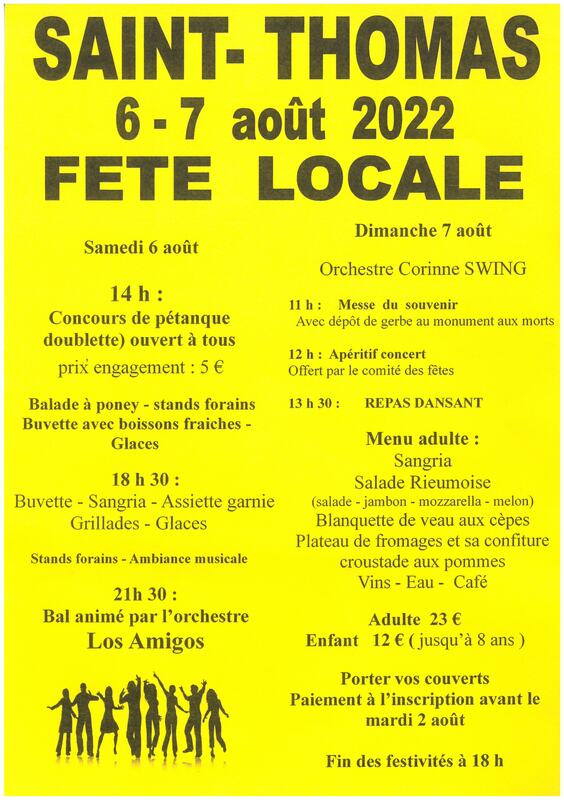 Programme de la fête locale